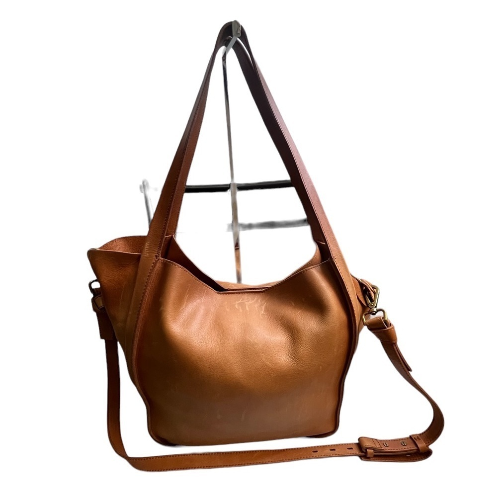 Madewell Medium Leather Transport Tote, English saddle - Picture 3 of 16